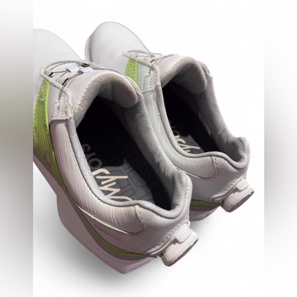 FootJoy White and Lime Green Pro/SL Golf Shoes - Picture 4 of 8